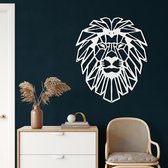 Décoration murale | Tête de Lion / Head de Lion| Métal - Art mural | Décoration murale | Salle de séjour |Blanc| 50x60cm