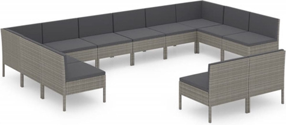 Vidaxl Loungeset Grijs Lounge Set