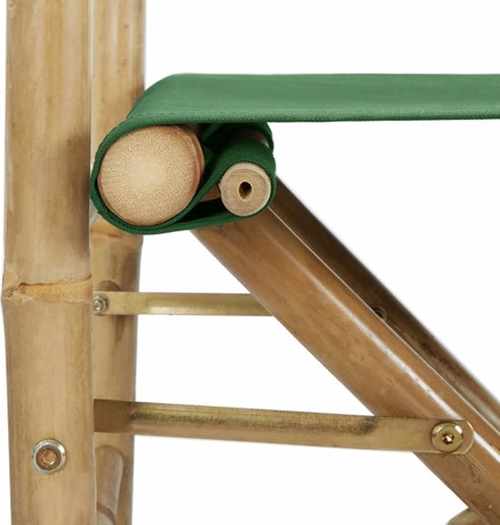vidaXL - Regisseursstoelen - 2 - st - inklapbaar - groen - bamboe - en - stof van Vidaxl — afbeelding 5