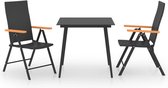 vidaXL Ensemble de jardin 3 pièces noir et marron