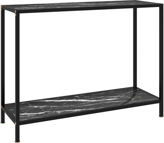 vidaXL Table murale - Tables murales - Table d'appoint - Tables d'appoint - Table murale 100x35x75 cm Verre trempé Noir