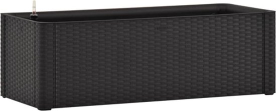 vidaXL - Plantenbak - hoog - zelfbewateringssysteem - 100x43x33 - cm - antraciet