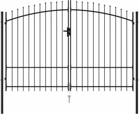 vidaXL Poort met vlamontwerp 100x100 cm staal zwart - Tuinpoorten