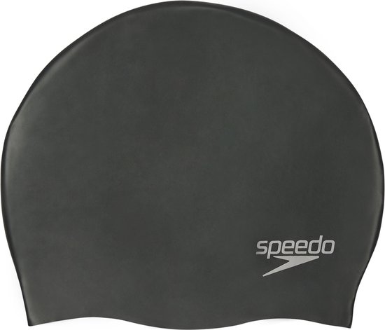 Speedo Plain Moulded Silicone Cap Unisex - Zwart - One Size