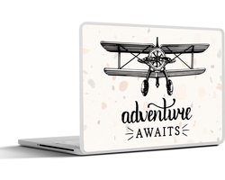 Laptop sticker - 11.6 inch - Spreuken - Quotes - Adventure awaits - Vliegtuig - 30x21cm - Laptopstickers - Laptop skin - Cover