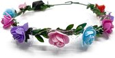 LED haarband - Bloemen - Diadeem - Tiara - Meisjes - Dames - Verkleedaccessoires - 1 Knoopcelbatterij - Kunststof - IJzerdraad - multicolor