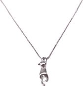 Zilveren ketting (925 Sterling) - Kat - Poes - Kitten - Hanger - Dames - Lieve Jewels