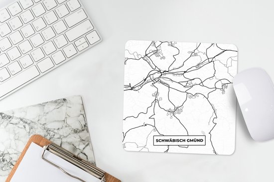 Muismat 20x20 cm - Mousepad Schwäbisch Gmünd - Stadskaart - Plattegrond - Kaart - Muismatten - Stadskaart
