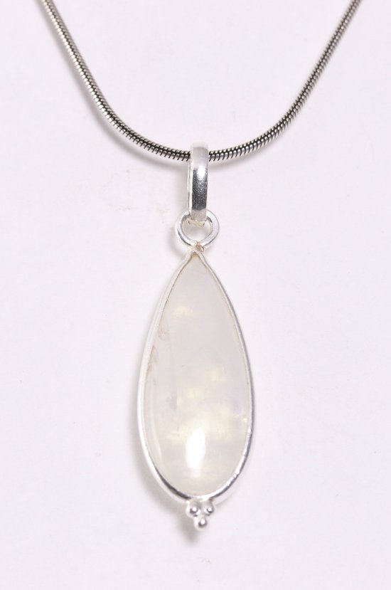 Zilveren hanger met regenboog maansteen