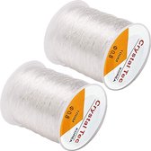 Elastisch draad sieraden 0,8 mm - 2 Spoelen elastisch draad voor kralen - 100 m transparante elastiek voor armbandjes