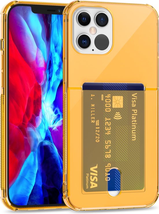 Coque Apple iPhone 13 Pro | Porte-cartes | Coque arrière | Orange