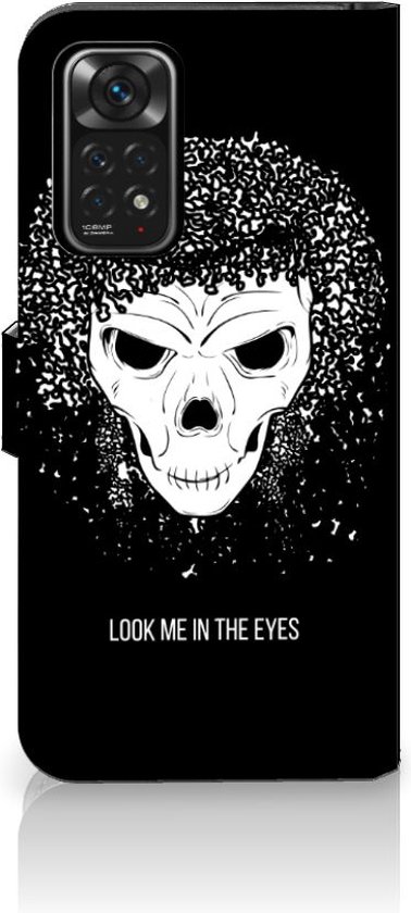 Bookstyle Case Xiaomi Redmi Note 11 Pro 5G/4G Phone Case with Text Skull Hair