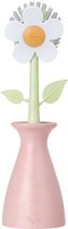 Vigar - florganic afwas borstel met vaas - roze - H 25,5 cm