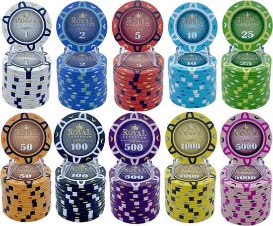 Thumbnail van een extra afbeelding van het spel Poker Merchant - Pokerset Royal Cardroom 500pcs Clay Composite Tournament