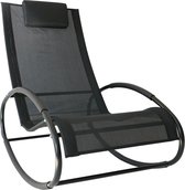Outsunny Chaise à bascule chaise longue à bascule chaise longue d'extérieur chaise à bascule chaise longue en acier jusqu'à 120 kg 84A-090