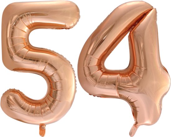 Folieballon 54 jaar Rose Goud 66cm