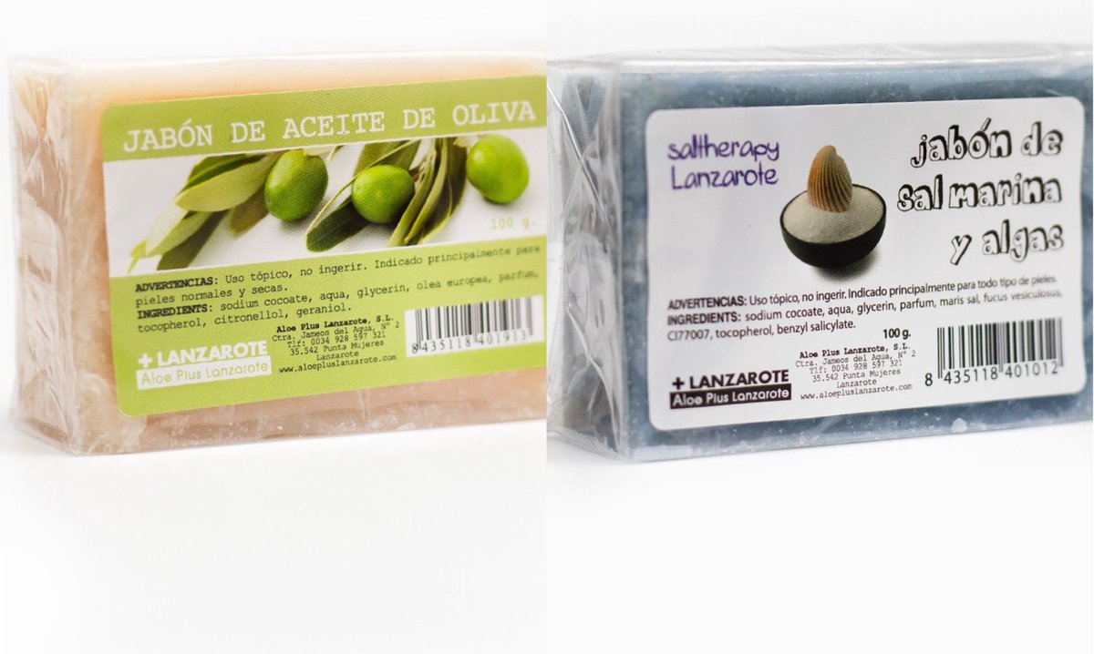 Handgemaakte zeep | combipack 2 stuks | Aloe Vera | Olijf | Zee | zeepblok | badkamer | hygiene | antibacterieel