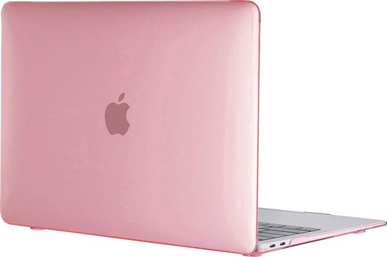 Macbook case - Macbook hoesje - Macbook NEW PRO 13.3 A1706/ A1708/ A1989/ A2159/ A2251/ A2289 - Roze - Transparant