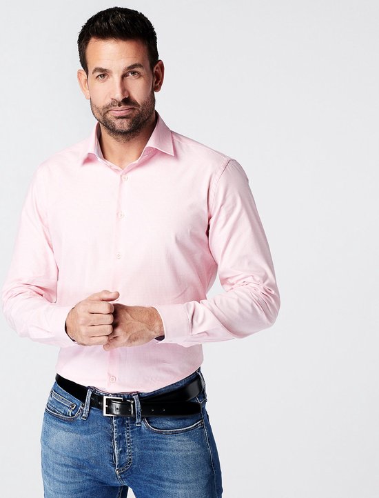 SKOT Fashion Duurzaam Overhemd Heren Checkered Pink - Pink - Maat XL