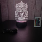 Klarigo®️ Nachtlamp – 3D LED Lamp Illusie – 16 Kleuren – Bureaulamp – Liverpool - Voetbal – Nachtlampje Kinderen – Creative lamp - Afstandsbediening