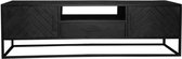 Tv meubel - zwart mangohout visgraat 165 cm