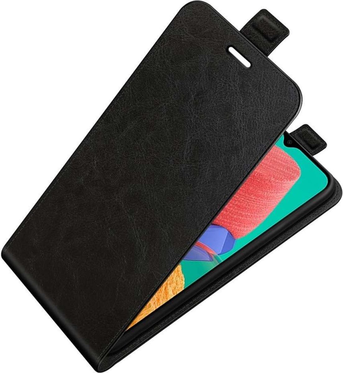 Just in Case hoesje geschikt voor Samsung Galaxy M33 - Flip Case met Pasjeshouder - Zwart