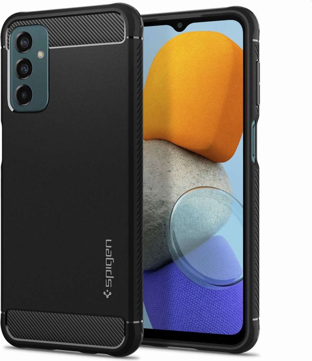 Geschikt voor Spigen Rugged Armor Samsung Galaxy M23 Hoesje Zwart