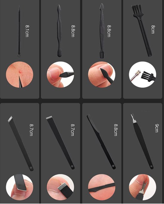 Fritzline Manicure Set 16-Delig - Nagelknipper - Leren Etui