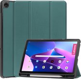Case2go - Étui pour tablette adapté à Lenovo Tab M10 Plus (3e génération) - Étui à livre à trois volets - Porte-crayon - Avec fonction Sleep/réveil automatique - Vert