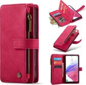 Casemania Hoesje Geschikt voor Apple iPhone 13 Pro Max Royal Fuchsia - Casemania Luxe Portemonnee Book Case met Rits