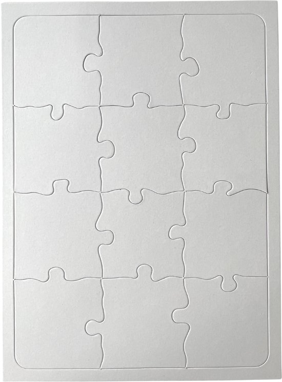 Blanco Puzzels - Doe-het-zelf Puzzels - Creatieve Cadeaus - Zelf Te Beschilderen 20x15x0 1 Cm Wit