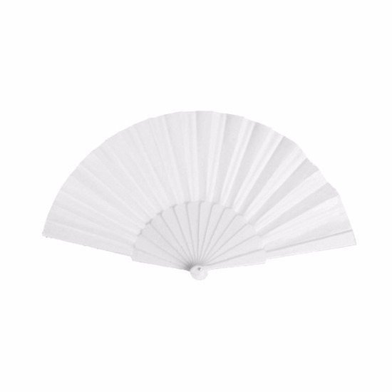 thumbnail: CINGHIA Witte Vouwwaaiers - Set Van 12 Stuks, Bamboe En Papier, 21x38 Cm (open), Voor Bruiloften En Feesten