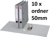 10 x Ordner Quantore - A4 - 50mm breed - PP kunststof - grijs