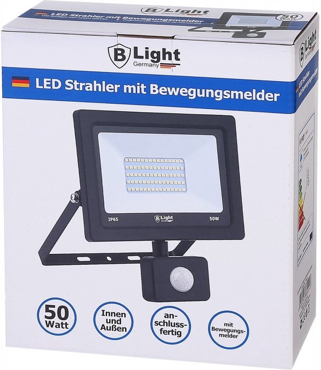 B-light - LED spot/schijnwerper met bewegingsmelder 50 watt - IP65