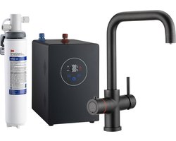 3in1 Multi-Tap kokend water kraan & 3M waterfilter - L-uitloop - Zwart