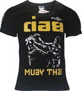 Fluory Fight Game Muay Thai Kickboks T-Shirt Zwart maat XS