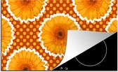 KitchenYeah® Inductie beschermer 91.6x52.7 cm - Bloemen - Stippen - Vintage - Patroon - Kookplaataccessoires - Afdekplaat voor kookplaat - Inductiebeschermer - Inductiemat - Inductieplaat mat