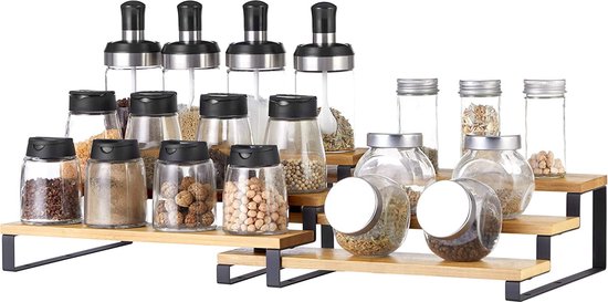 SONGMICS Kruidenrek OFS046B01, 2-laags opbergrek, bureau-organizer