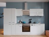 Goedkope keuken 300  cm - complete keuken met apparatuur Malia  - Wit/Wit - soft close - keramische kookplaat    - afzuigkap - oven    - spoelbak