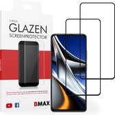 2-pack BMAX geschikt voor Xiaomi Poco X4 Pro Screenprotector glas - Full Cover gehard glas - Tempered glas - Xiaomi screenprotectors 2 stuks - Telefoonglaasje - Beschermglas - Glasplaatje - Screensaver - Screen protector - Case friendly - Zwart