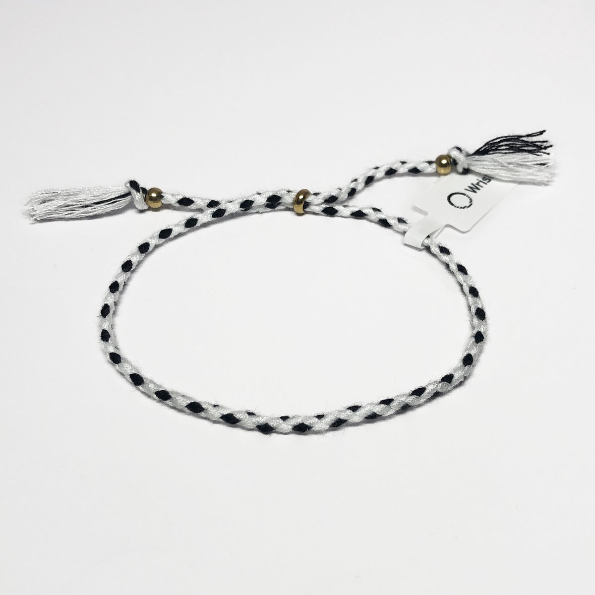 Wristin - Tibetaanse armband gevlochten zwart/wit