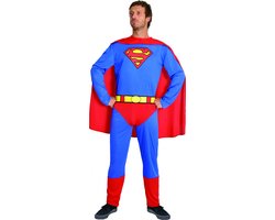 Dc Comics Verkleedpak Superman Heren Polyester Blauw/rood 3-delig Maat L