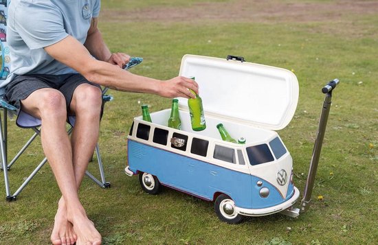 VW Collection - Volkswagen T1 Bulli Bus Verrijdbare koelbox (26 l) - blauw van BRISA — afbeelding 2