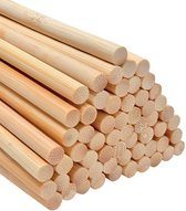 60 houten stokjes - Lang Rondhout - Onbehandeld Bamboehout - Knutselhout-  knutselbenodigdheden - Zelf geurstokjes maken (6 mm x 30 cm)