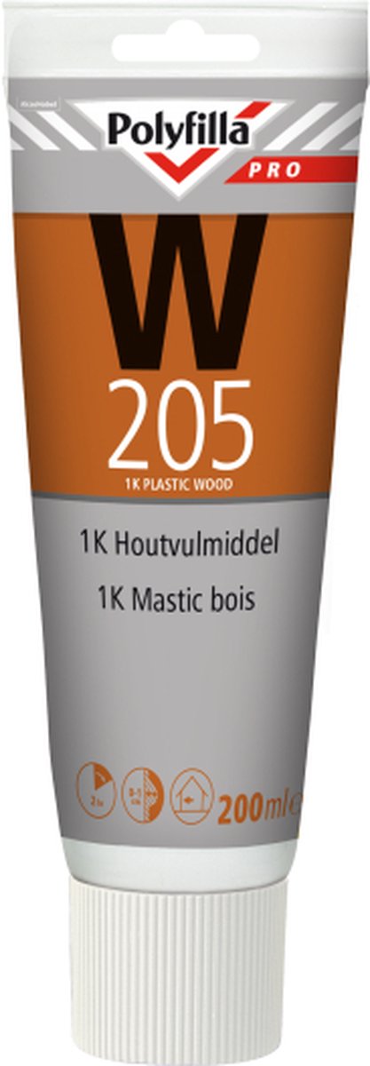Polyfilla Pro 1K Houtvulmiddel W205 200 ml - Pro