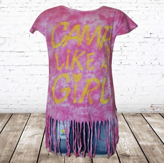 t-shirt meisjes Camp roze -s&C-98/104-t-shirts meisjes