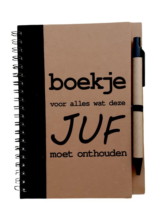 Notitieboekje Met Tekst - Boekje Voor Alles Wat Deze Juf Moet Onthouden - Cadeau Voor De Juf - Afscheid Van De Juf En Je Klas - Cadeautje Voor De Juf - Notieboek Met Pen Voor De Juf