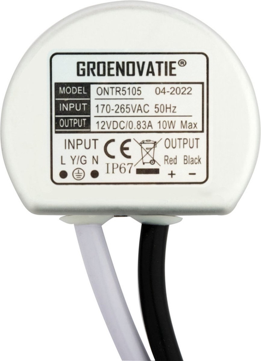 Groenovatie LED Transformator 12V - Max. 10 - Waterdicht IP67 | bol.com
