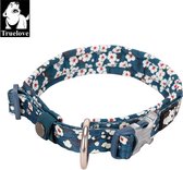 Truelove halsband - Halsband - Honden halsband - Halsband voor honden - Blauw bloem - L