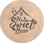 Rumba 3059- Rond 120cm Home sweet home vloerkleed bohemien tapijt handgezaagde gerecycleerd katoen